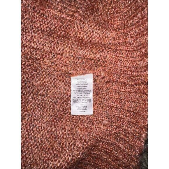 A.N.A. Womens Rust Tweed Marled Cable Knit V-Neck Sweater. Size MT(Med Tall) 9 - Picture 5 of 8